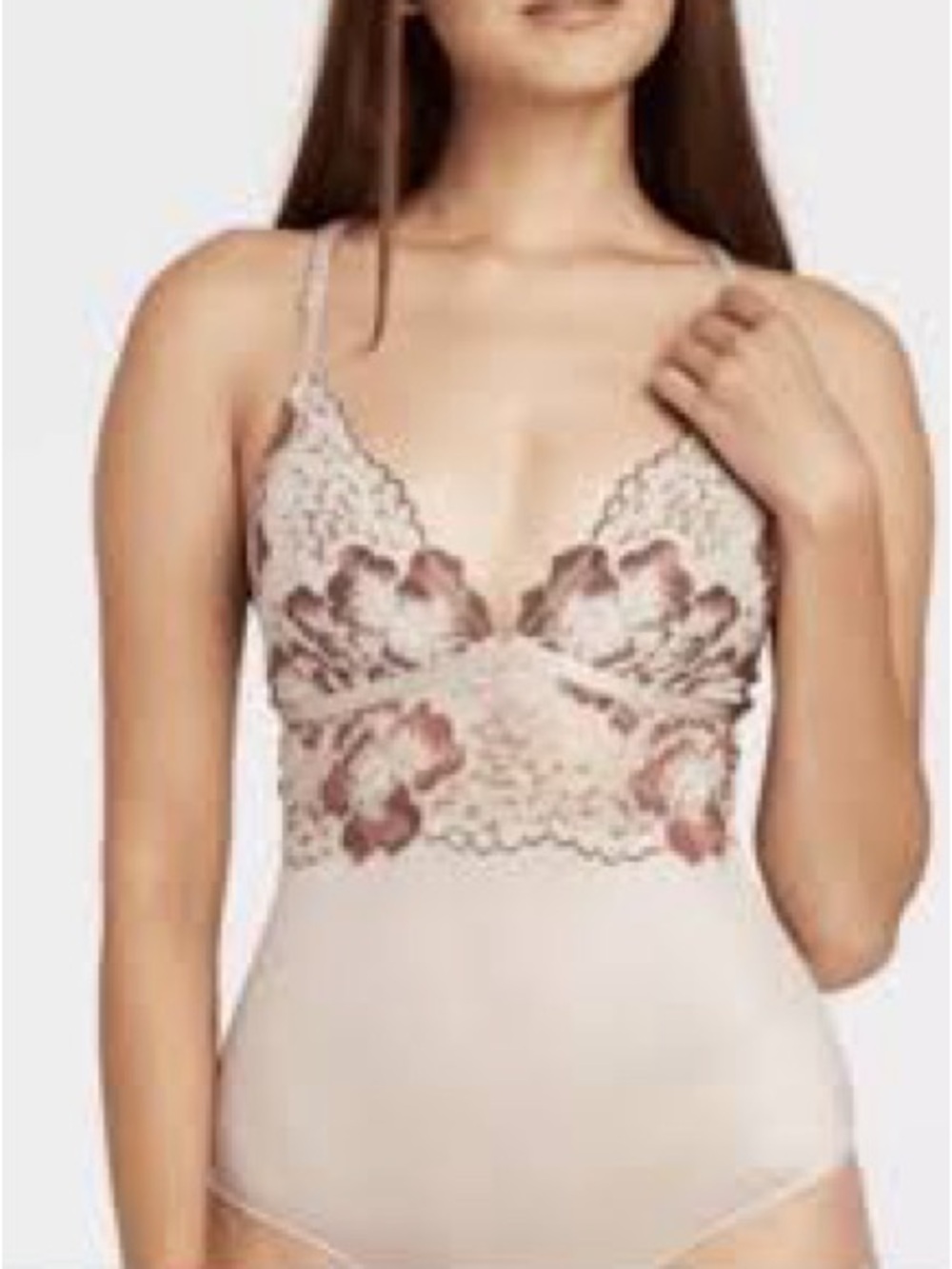 Auden Blush Lace Floral Bodysuit
